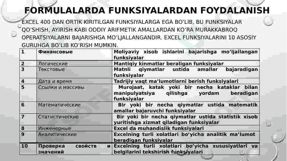 Excelda funksiyalar 7