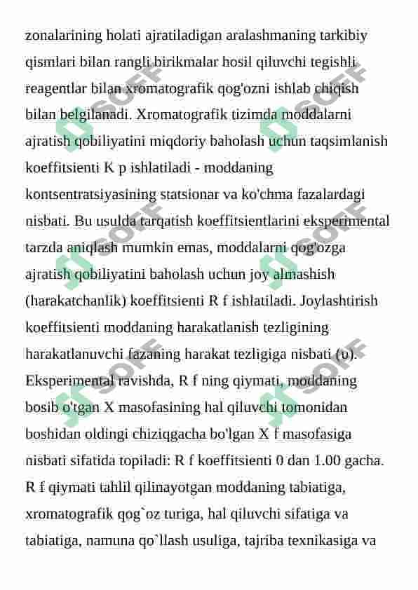 Qog‘ozdagi taqsimlanish xromatografiyasi va uni vitaminlar sofligini aniqlashda qo‘llanilishi 7
