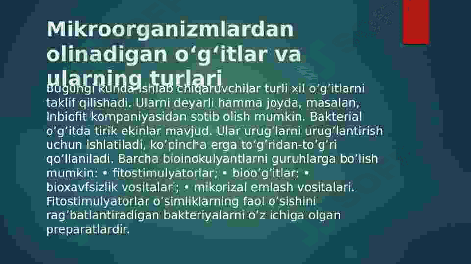 Mikroorganizmlar ishtirokida bioo'g'it ishlab chiqarish 7