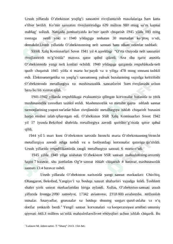 Ikkinchi jahon urushining boshlanishi va O’zbekistonning urushga tortilishi. 7