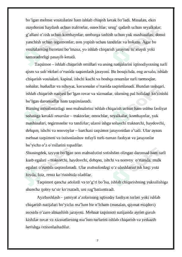 IQTISODIYOT NAZARIYASINING FAN SIFATIDA SHAKILLANISHI VA UNDAGI ASOSIY TA`LIMOTLAR 7