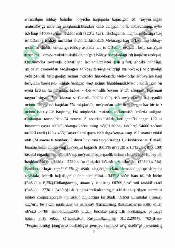 O’zbekiston Respublikasida mahnatga  haq to’lashning tarifi. DORIXONA 7