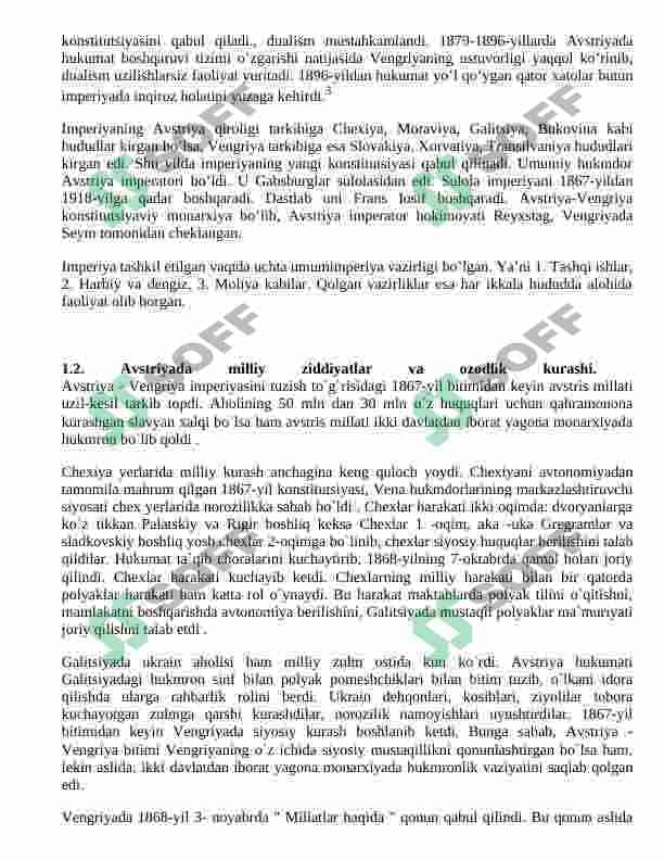 XX asr boshida Avstriya-Vengriyaning ijtimoiy-iqtisodiy va siyosiy rivojlanishi. 7