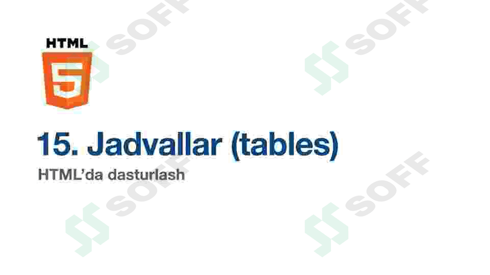 HTMLDA RASM VA JADVALLAR BILAN ISHLASH TEGLARI. HAVOLALAR VA RO’YXATLAR BILAN ISHLASH TEGLARI. HTML FORMALAR BILAN ISHLASH 7