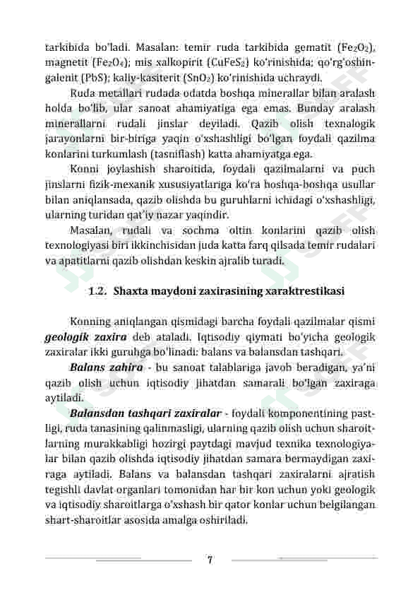 FOYDALI QAZILMA KONLARINI  YER OSTI USULIDA QAZIB OLISH  TEXNOLOGIYASI 7