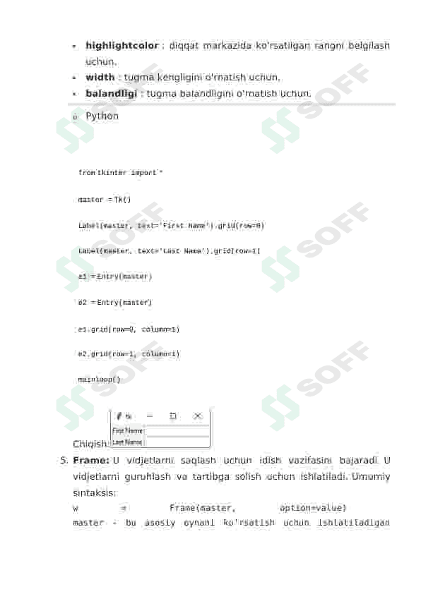 tkinter kutubxonasi haqida boshlang'ich ma'lumot 7