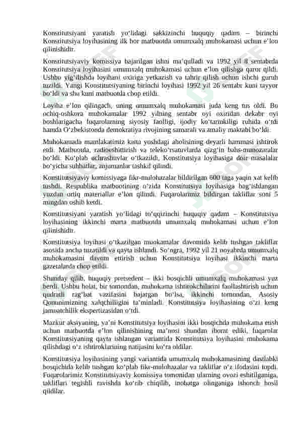 Yangi taxrirdagi O`zbekiston Respublikasi konstitusiyasi 7