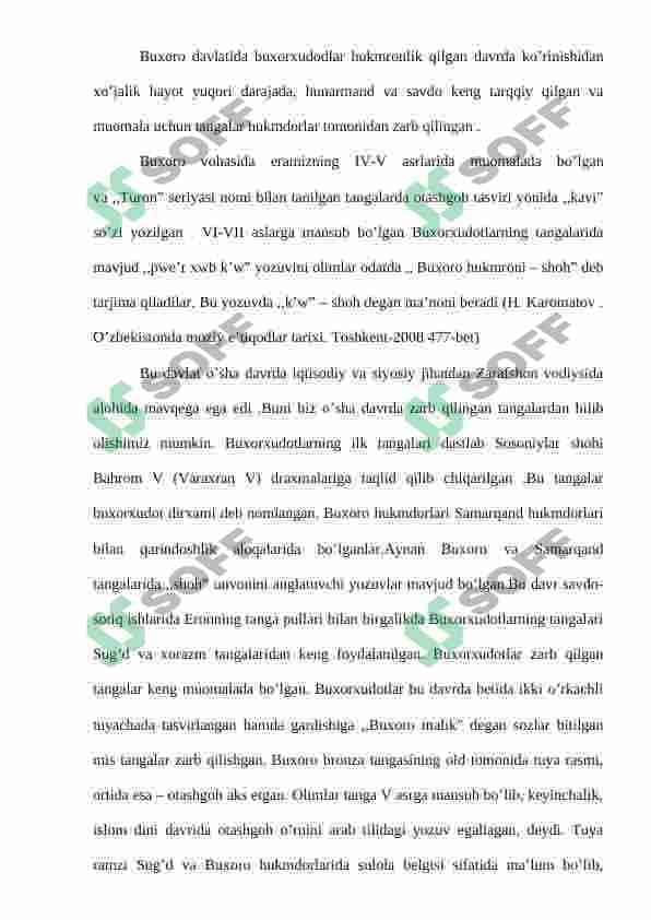 Somoniylar davri tarixini o’rganishda Narshaxiyning “Buxoro tarixi” asarining o’rni 7