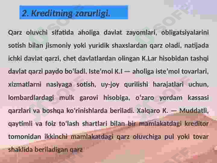 Kreditning zarurligi vazifalari, turlari va shakllari 7
