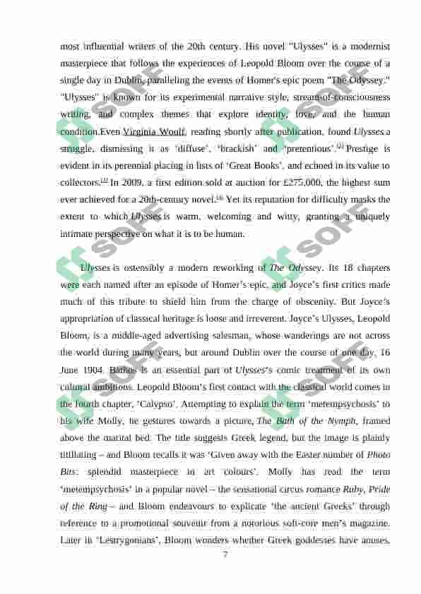 MODERNISM IN J. JOYCE’S NOVEL “ULYSSES 7