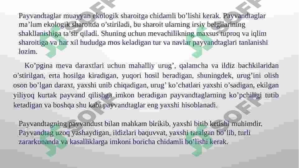Meva va rezavor meva o’simliklarini ko’paytirishning biologik asoslari va meva ko’chatlarini yetishtirish. 7