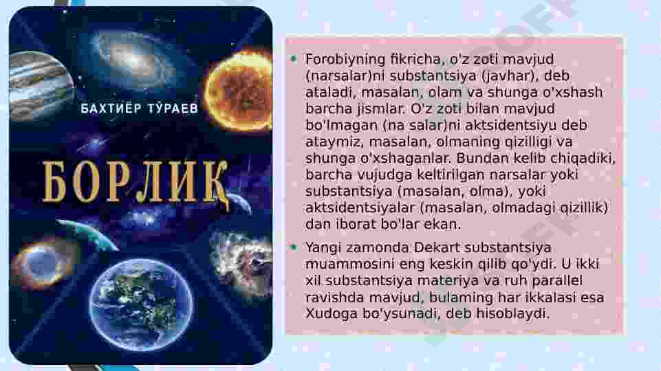 Borliq falsafasining fundamental kategoriyasi. 7