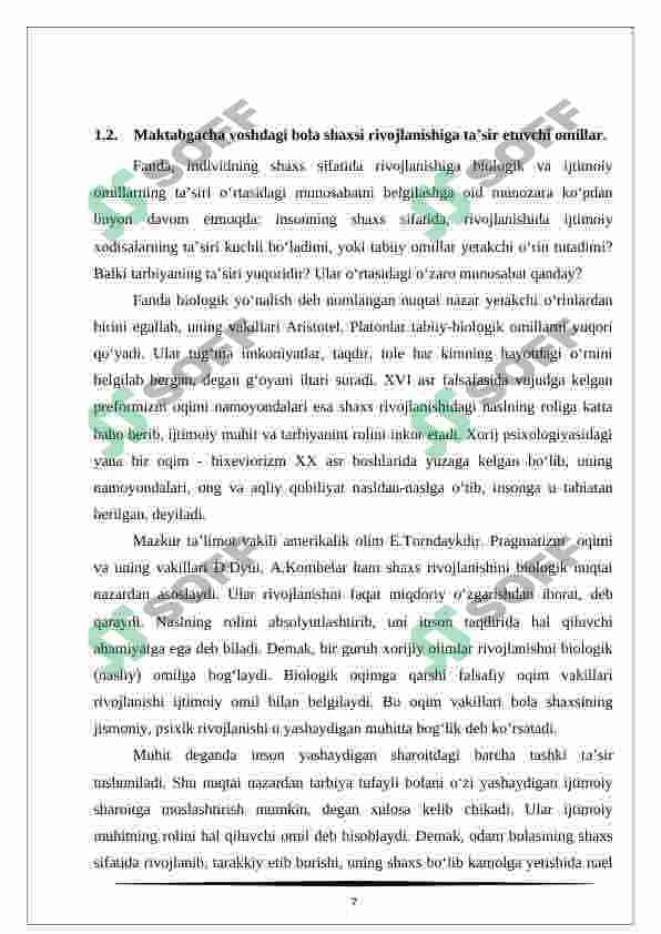 Maktabgacha yoshdagi bolalarning rivojlanishi va ta'lim tarbiyasining o'ziga xosligi 7
