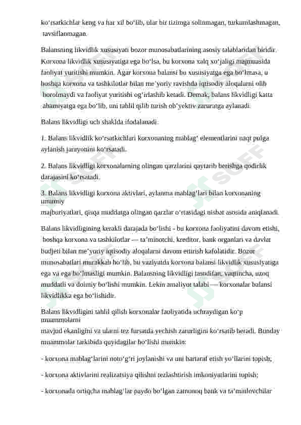 Korxona balansi likvidligi to'lovga layoqatliligi tahlili 7