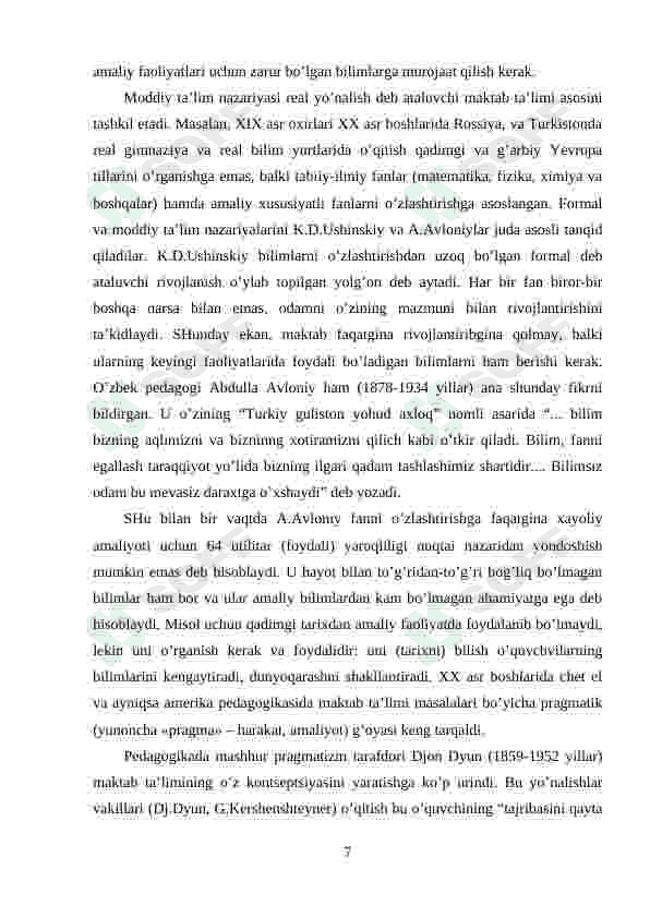 KREATIV PEDAGOGIKA FANINI O’QITISH METODLARINING O’ZIGA XOS XUSUSIYATLARI 7