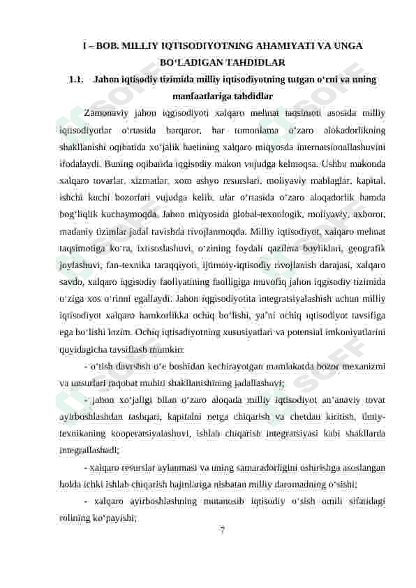 O'ZBEKISTONNING DUNYONING RIVOJLANGAN DAVLATLARI BILAN IQTISODIY HAMKORLIGI. 7