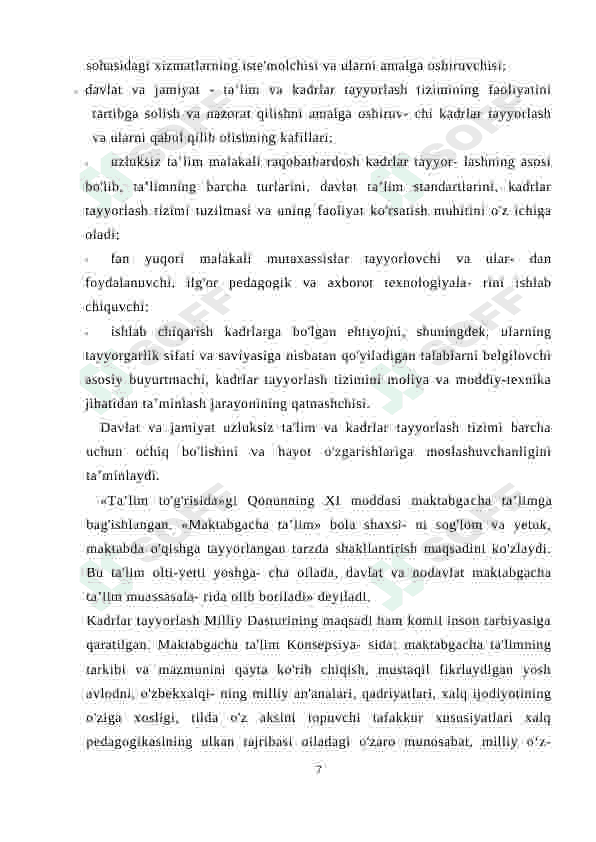 MUSTAQILLIK YILLARIDA MAKTABGACHA TA’LIM TIZIMIDA YANGICHA YONDASHUV 7