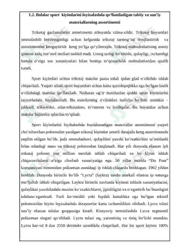 O'g'il bolalar sport kiyimini konstruktsiyasini ishlab chiqish 7