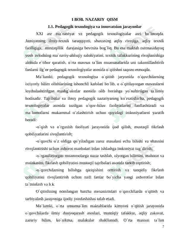 Kimyo oʻqitishda innovatsion texnologiyalardan foydalanish usullari 7