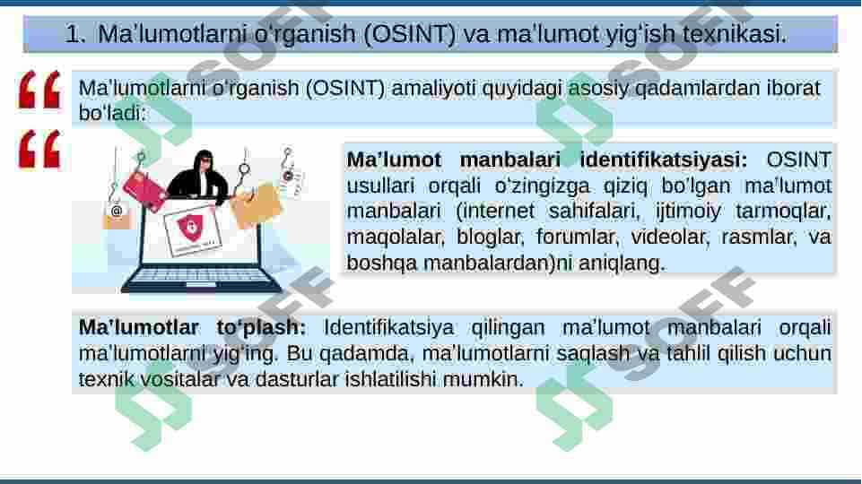 Internetda ma’lumotlarni o‘rganish va ma’lumot yig‘ish usullari 7