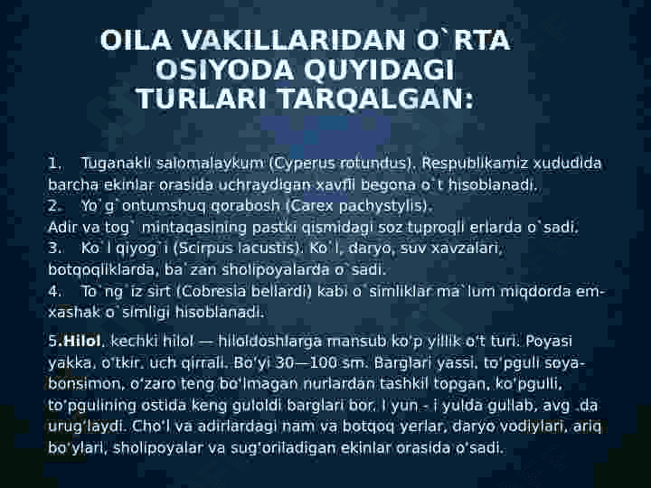 Hilolnamolar oilasi 7