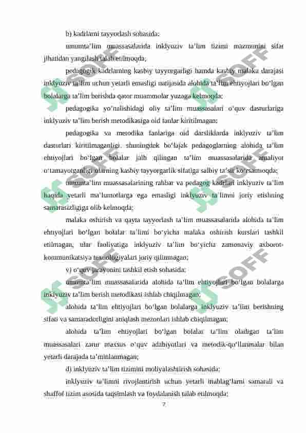 Alohida yordamga muhtoj shaxslarni inklyuziv ta’lim konsepsiyasining mohiyati va asosiy qoidalari 7