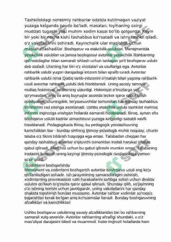 Yetakchilikni shaxsiy xislatlari va ularni rivojlantirish 7