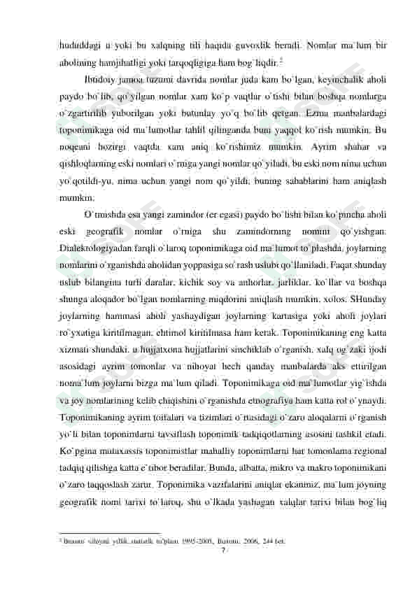 Buxoro viloyati toponimik nomlari va ularning turlari 7