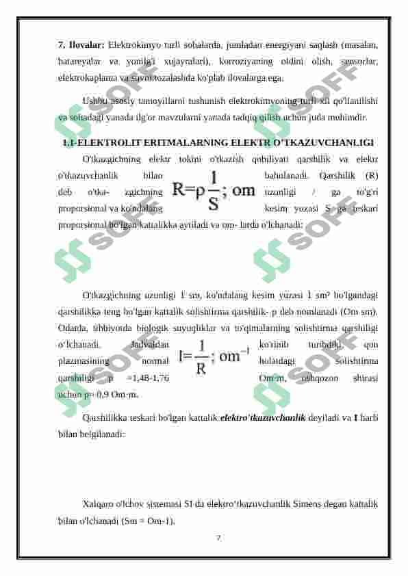 Elektrokimyo – tibbiyotda elektrodiagnostikaning asosi 7