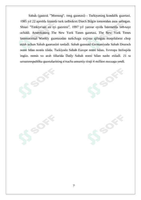 Xorijiy ommaviy axborot vositalarining  media makonidagi o‘rni 7