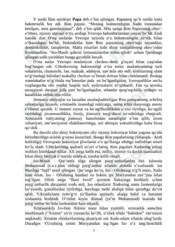 XI-XV ASRLARDA YEVROPA MADANIYATI 7