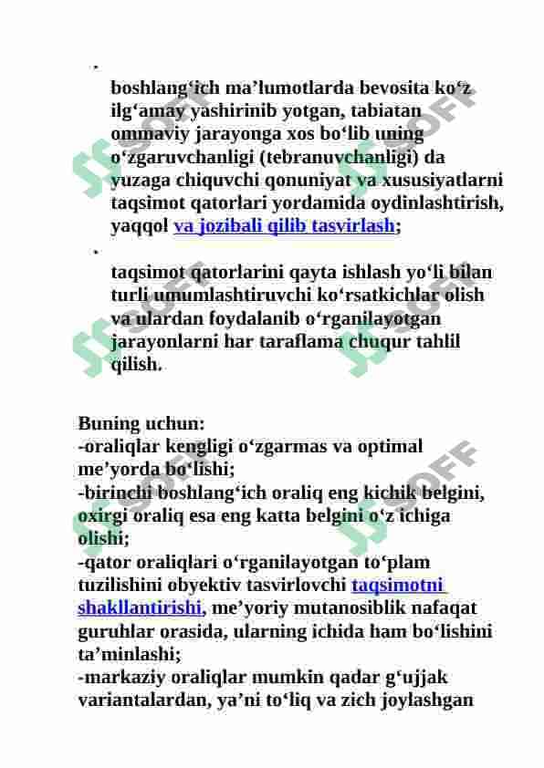 Ko'plik,variatsion qator va ular bilan ishlash.Moda,mediana,tartiblash 7