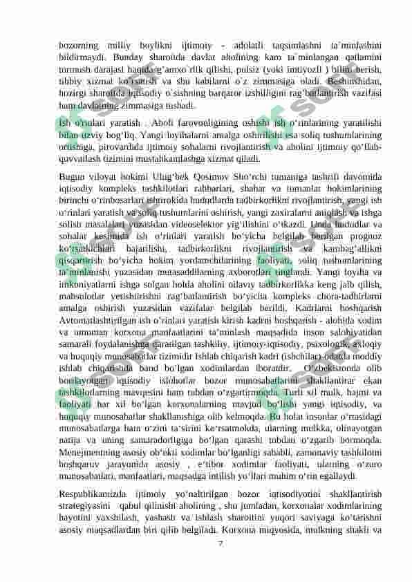 Korxonalarning bozor tizimidagi o'rni va iqtisodiy faoliyatining xususiyatlari 7