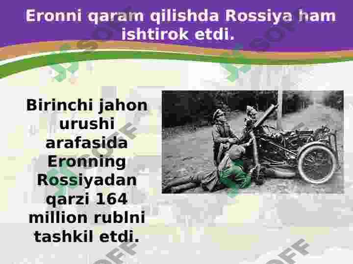 I jahon urushi arafasi va davrida (1914-1918) Eron 7