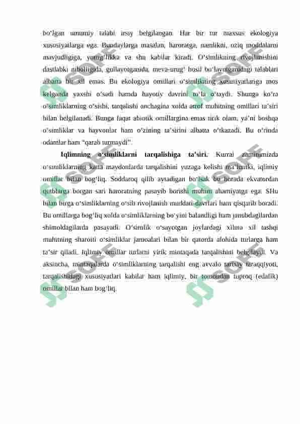 O'simliklarning AREALLARI 7