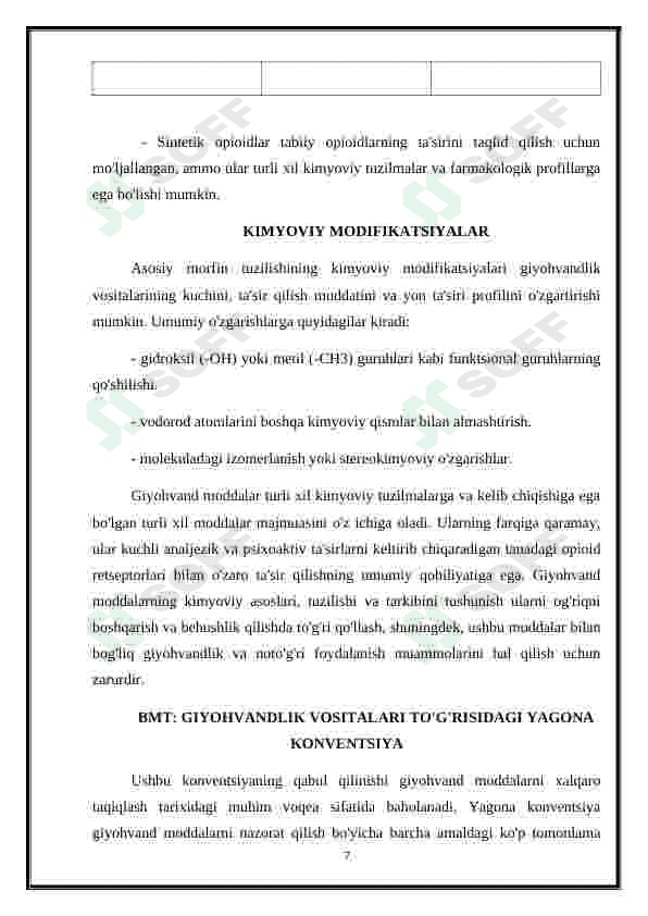 Tabiiy va sintetik narkotik vositalar.Foydasi va zarari 7