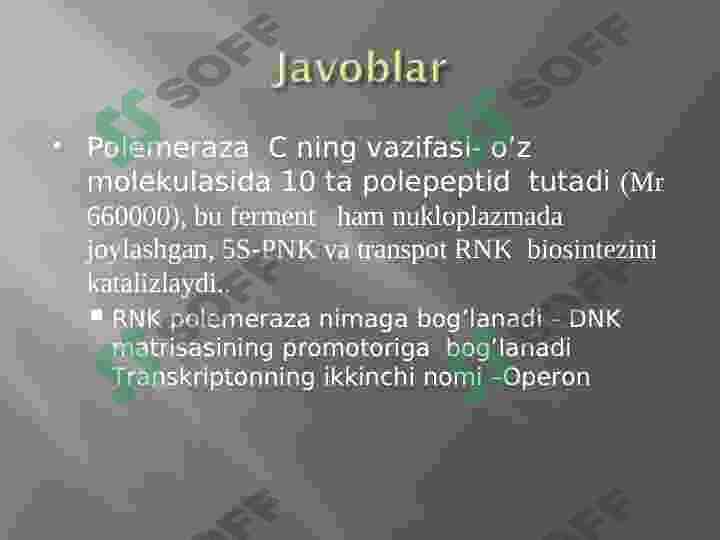 Transkripsiya sikli.DNK RNK BILAN BOGʻLANISHI 7