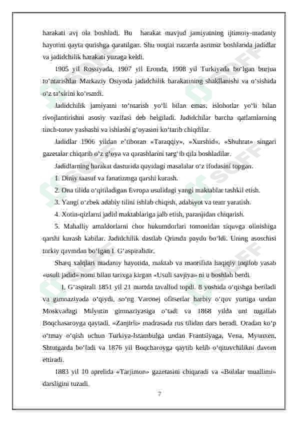 Pedagok faoliyatida jadid ma'rifatparvarlarining merosidan foydalanish 7