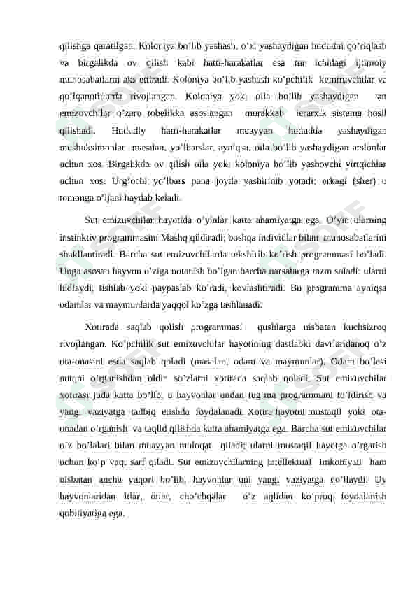 Sut emizuvchilarning sinfining umumiy ta’rifi, tashqi tuzilishi,skelet va muskulaturasi 7