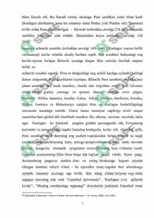 PUNI URUSHLARI BOSHLANISH TARIXI VA ULAR HAQUDA UMUMIY MALUMOTLAR. 7