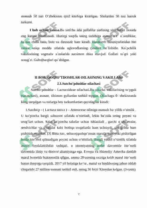 Qoqio’tdoshlar (Asteraceae) oilasi 7
