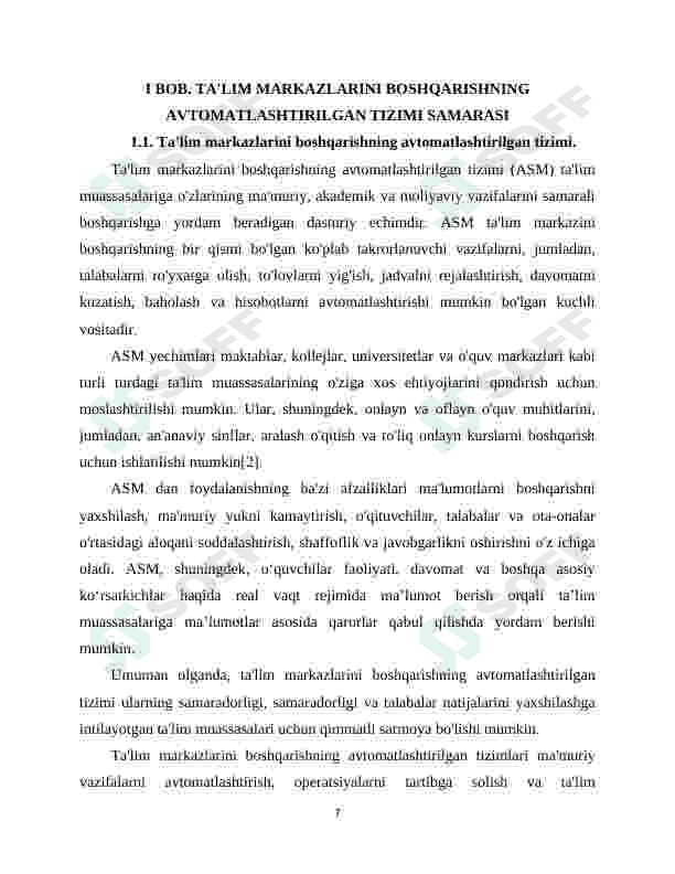 Ta’lim markazlarini avtomatik boshqaruv tizimini yaratish 7