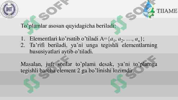 To’plamlar nazariyasi elementlari 7