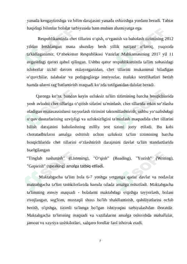 MAKTABGACHA YOSHDAGI BOLALARGA INGLIZ TILINI O'RGATISH ISHLANMA-LOYIHASI 7