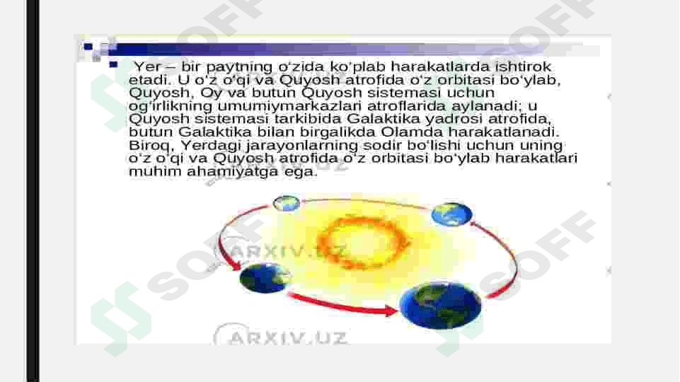 Yerning shakli va harakatlari. 7