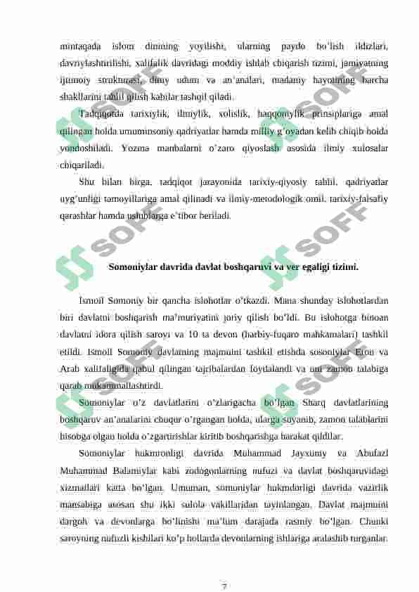Somoniylar davrida Movarounnahrdagi ijtimoiy-iqtisodiy hayot 7
