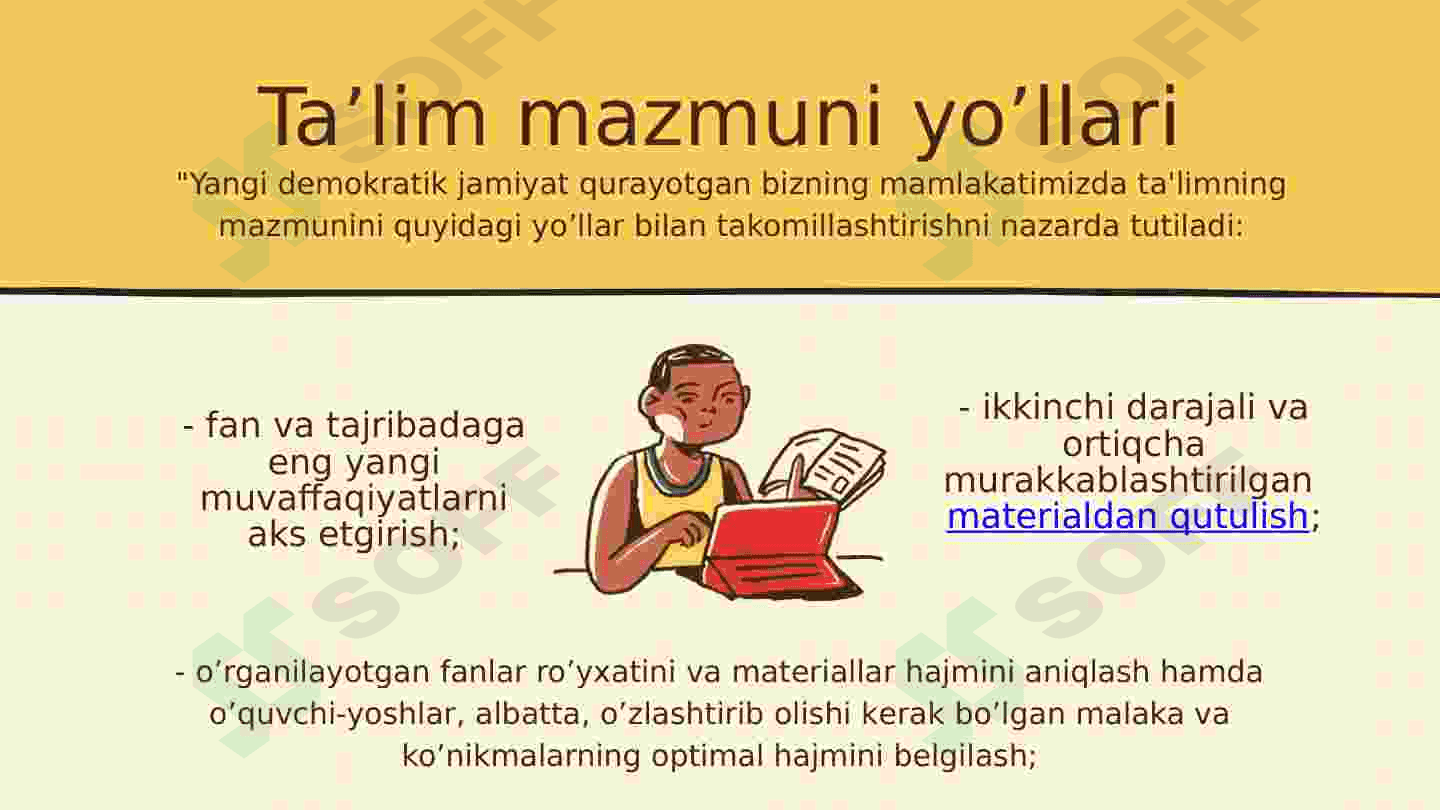 Ta'lim mazmunini tabaqalashtirish 7