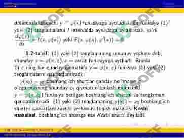 DIFFERENSIAL TENGLAMALAR FANIGA KIRISH. O‘ZGARUVCHILARI AJRALGAN VA AJRALADIGAN DIFFERENSIAL TENGLAMALAR 7
