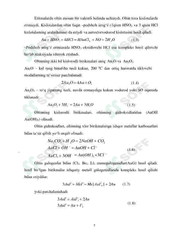 Oltin ajratib olishda sianlash usulidan foydalanish 7