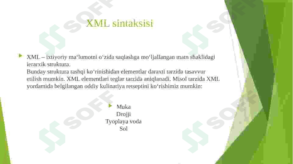 XML va Ma’lumotlar bazasi 7